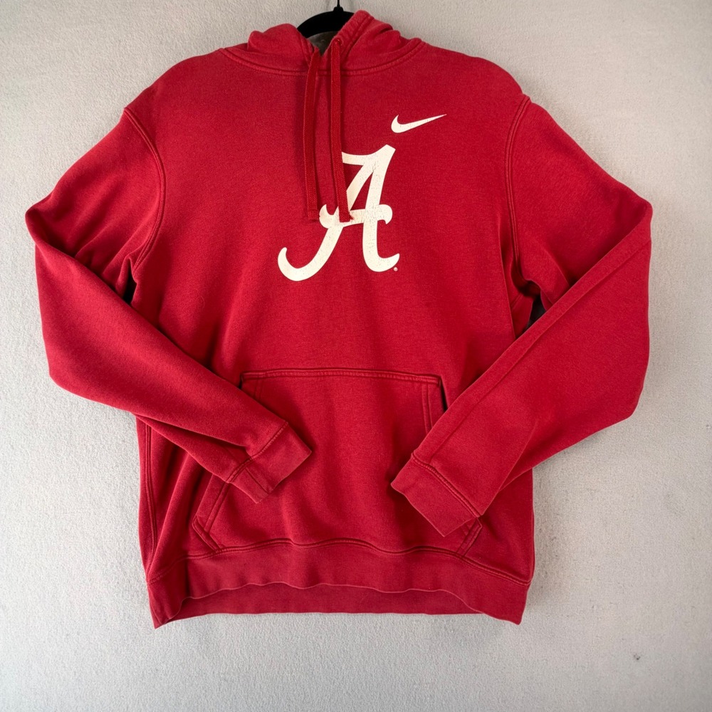 Nike Alabama Crimson Tide Mens Large Red Pullover Hoodie Swoosh NCAA Football
